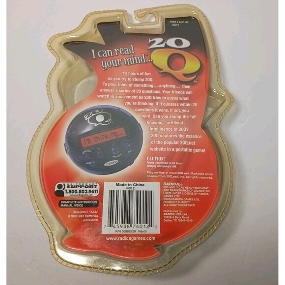 Radica 20Q 20 Questions Version Electronic Game Red Factory Sealed 2003 - Picture 2 of 16